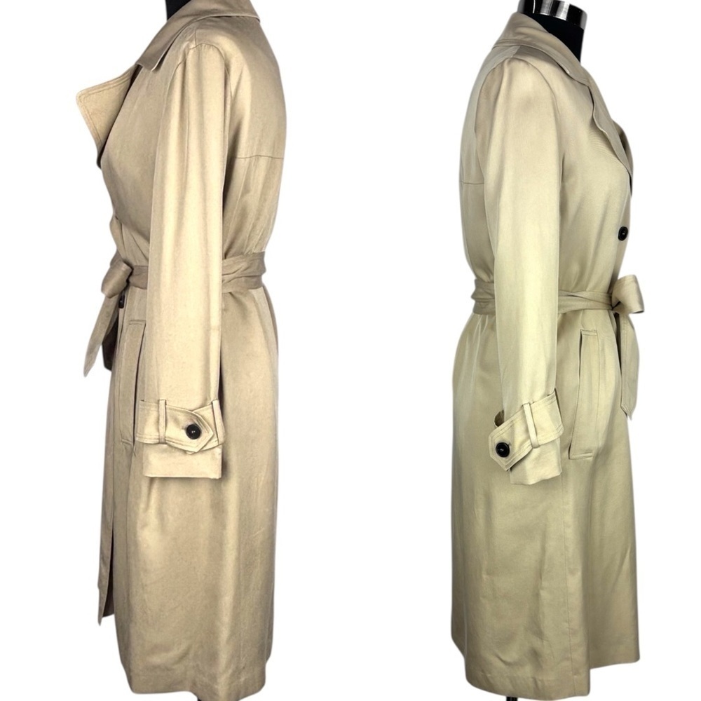 Ba&Sh Zurich Lady Double Breasted Sable Tan Belted Trench Coat View 6